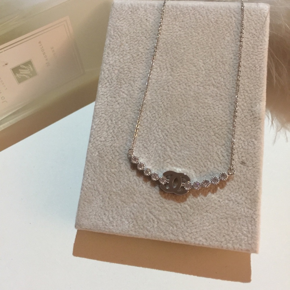 Silver Chanel necklace from Korean designer